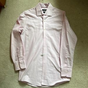 Stantt 2 dress shirts pink Oxford and lt blue Size approximately Large